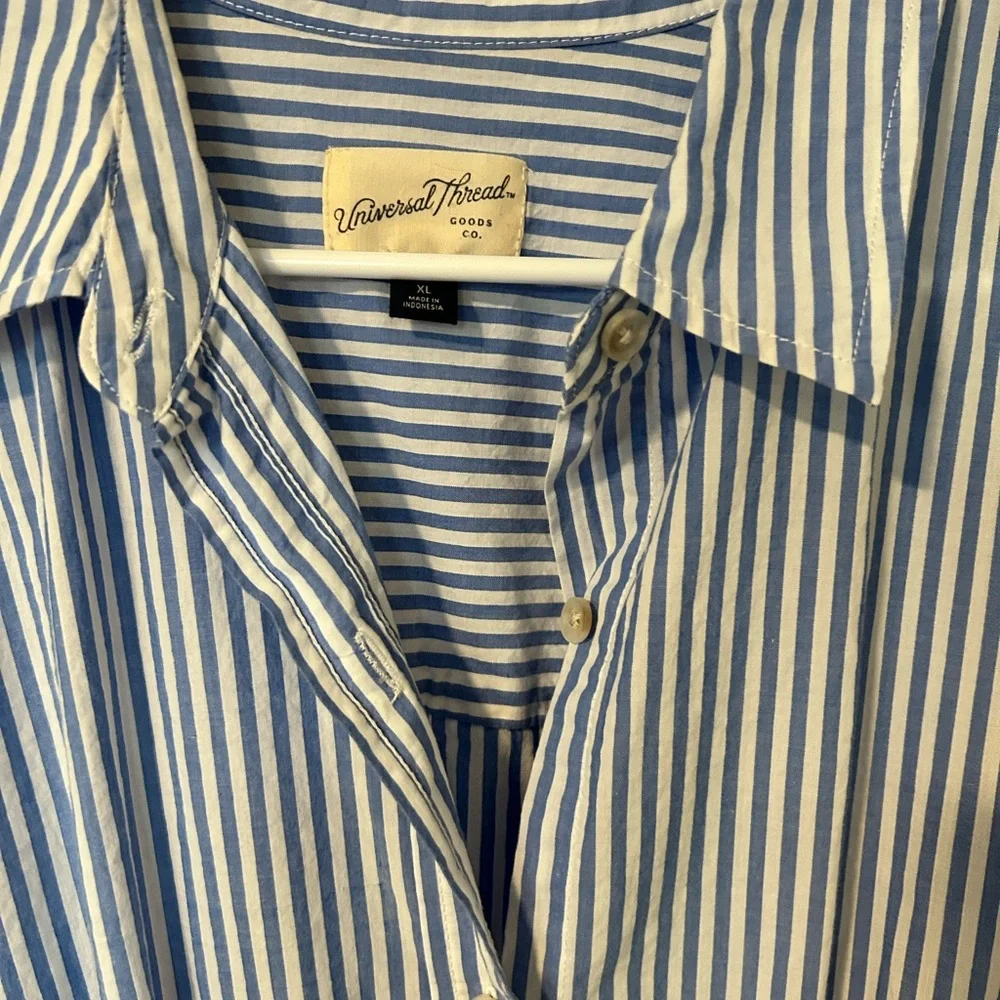 Universal Thread Light Blue Striped Long Sleeve Dress - Picture 5 of 8